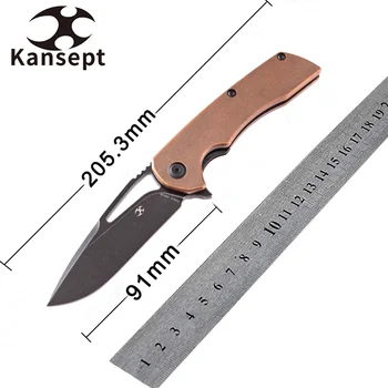 Kansept Kryo K1001C2 סכינים מתקפלים CPM-S35VN להב עם Anodized נחושת להתמודד עם קים נינג מיועד לקמפינג ציד EDC לשאת