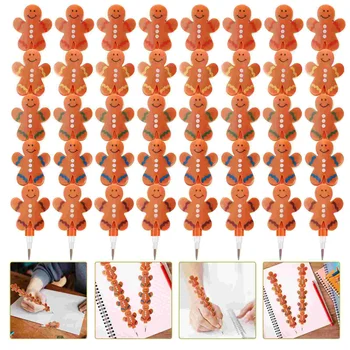 12 יח ' Man Gingerbread עפרונות ילדים, מכשירי כתיבה לא חיתוך לערום פלסטיק מקסים בצורת תלמידים מסיבת קוריאנית ציוד לבית הספר