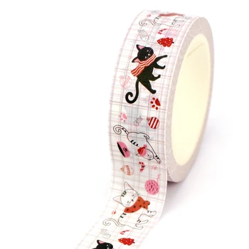 חדש 1PC 10M דקו Kawaii חתול חורף & חג המולד הבית הוורוד Washi Tape בשביל מתכננת אלבום דבק מסקנטייפ נייר מכתבים
