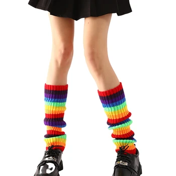 נשים לערימה גרביים בחורף גרביים באורך הברך מוצק צבע הרגל מכסה גרביים