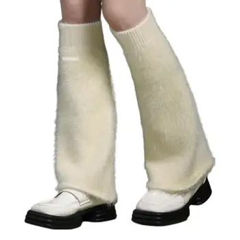 החורף גרביים לנשים Kawaii רגל, שהחורף חמים גרביים בחורף מחממי רגליים חמוד תרבות חצי שרוול רגל רגל גרביים חמים.