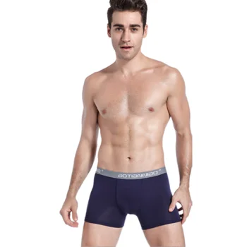 3Pcs גברים מודאלית U קמור תחתונים מוצק אמצע המותן שטוח לפינה תחתונים זכר זיעה קליטת לנשימה סקסיים מכנסיים קצרים