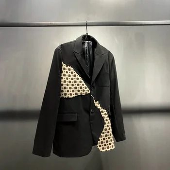 2024 נישה עיצוב טלאים של גברים מזדמנים ז ' קט חליפה באיכות גבוהה אלגנטי סתיו מעיל משלוח חינם מעיל האופנתי המקורי