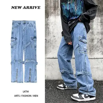 האמריקאי רטרו רוכסן הג ' ינס לגברים בקיץ שטף במצוקה ההגירה הלאומי אופנה רחוב מכנסיים עיצוב נישה תוספות חמות