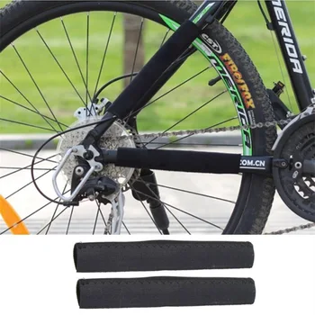 2pcs שחור שרשרת אופניים מדבקת הגנה מכסה רכיבה על אופניים מסגרת Chainstay פורסם הגנה MTB אופני טיפול משמר משטח מכסה