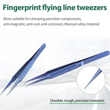 סגסוגת טיטניום פינצטה טביעת אצבע לטוס בקו טלפון נייד תיקון בסדר טיפ 0.15 מ 