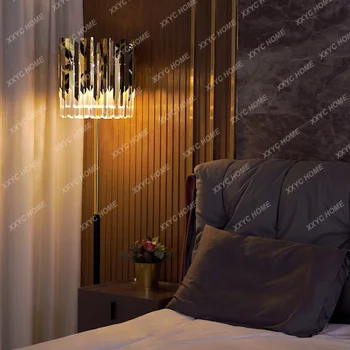 מודרני מנורת רצפה יצירתי קריסטל נירוסטה המנורה בסלון אור יוקרה השינה מנורות