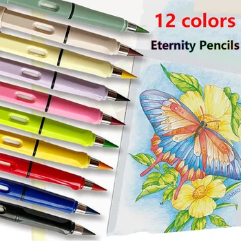 12 צבעוניים נצח עיפרון להגדיר ניתן למחיקה צבע אינפיניטי עפרונות צבעוניים אמנות עבור סטודנט סקיצה ציוד ציור נייר מכתבים של בית הספר