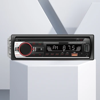 12V מכונית נגן MP3 AUX קלט Bluetooth תואם שמע לרכב דיבורית שיחה רדיו דיגיטלי עם תאורת LED אחורית מסך מגע USB לטעינה