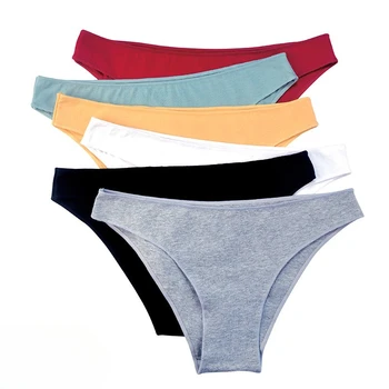 M-XXL תחתוני כותנה חלקה תחתונים לנשים עלייה נמוכה תקצירים נשי מוצק צבע נוחות Pantys לנשימה הלבשה תחתונה