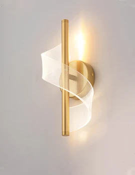 פוסט מודרני יצירתי פמוט קיר מנורת עבור חדר השינה, הסלון למסדרון יוקרה זהב שחור נורדי מקורה Led אורות קיר AC 85~265V