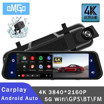 רכב DVR 4K 2160P Carplay אנדרואיד אוטומטי 5G WIFI GPS Dash Cam רדיו FM Dashcam מצלמה רכב זרם המראה האחורית כונן מקליט
