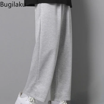 Bugilaku צינור ישרה ספורט, מכנסיים של גברים רפויים האביב והקיץ אופנה מזדמנים, מכנסיים, מכנסי טייץ, רחב הרגל המכנסיים