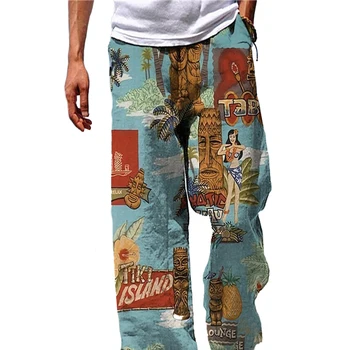 גברים של מכנסיים בקיץ מכנסיים חוף מכנסיים נוחים, שטחי מדי יום חג אופנת רחוב