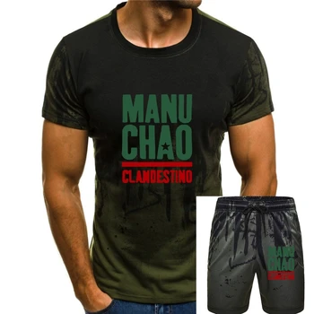 אופנה חולצה מנו צ ' או Clandestino לוגו Mens שחור חולצת טי