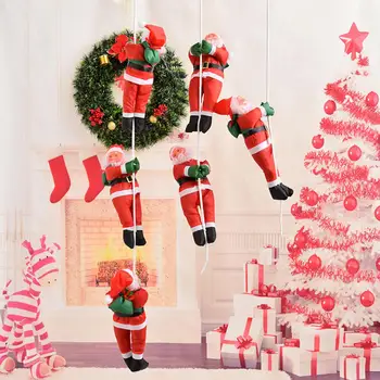 קישוט חג המולד סנטה סולם טיפוס חגיגי לשנה החדשה מתנת חג המולד חלון עץ תפאורה ליצור אווירה קריקטורה אספקה