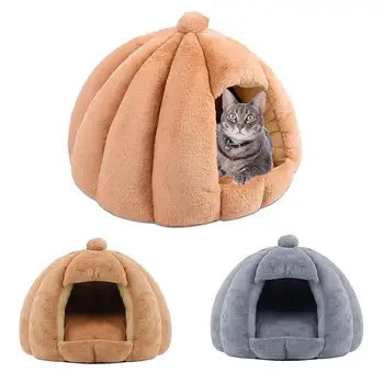 חתול מערה מיטה פלאפי החתול אוהל עם נשלף מרופד כרית חצי סגורה לחתול המיטה מרגיעה מחמד בתים מקורה גור חתולים