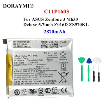 מקורי C11P1603 סוללה עבור ASUS Zenfone 3 Zenfone3 M630 דלוקס 5.7 אינץ ' Z016D ZS570KL 2870mAh סוללות