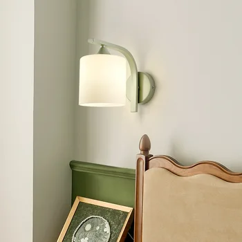 מנורת קיר משחק ירוק מודרני מינימליסטי חדר השינה ליד המיטה מנורת הסלון מלון מדרגות המנורה יצירתי ללמוד LED מנורת קיר