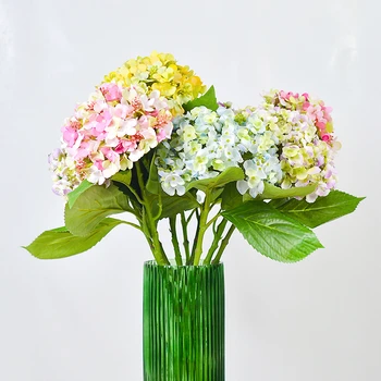 גדול הידראנגאה פרחים מלאכותיים, חתונה קישוט, סלון מזויף פרח קישוט, סופר אמיתי לחות מרגיש