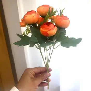 מלאכותיים פרח רוז מראה מציאותי צבע בהיר תחזוקה קלה DIY החתונה זרי פרחים מזוייפים המפלגה קישוט
