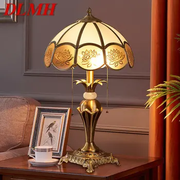 DLMH עכשווי פליז זהב מנורת שולחן LED יצירתי פשוטה זכוכית שולחן אור נחושת שיעורי בית השינה ליד המיטה