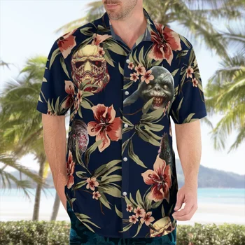 2023 חדש 3D המלך אלביס פרסלי חולצת הוואי גברים קיץ קצר שרוול חולצות גברים חולצות ענקיות Camisa חברתית