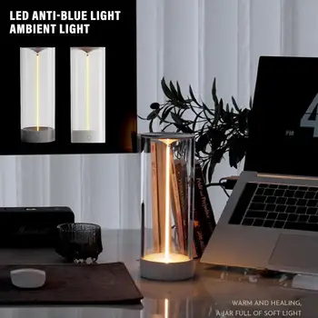 מינימליסטי מנורת שולחן ליד המיטה נטענת מנורת שולחן נטענת מודרני השידה אורות LED ניתן לעמעום אנטי-כחול סביבה אור