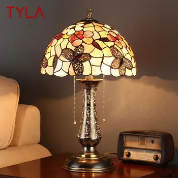טיילה באירופה אגרטל פליז מנורות שולחן LED יצירתית מודרנית טיפאני מעטפת עיצוב שולחן אור הביתה הסלון לחדר השינה