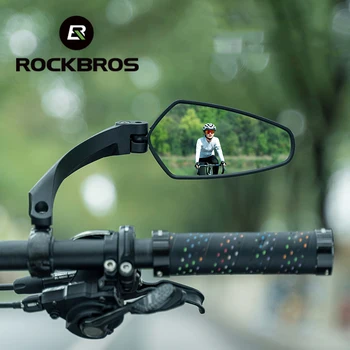 ROCKBROS אופניים המראה הכידון המראה מתכווננת רחב בחזרה הראייה רפלקטור רכיבה על אופניים מראות אופניים אביזרים