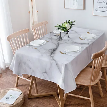 השיש מפת שולחן עמיד למים שולחן האוכל מסיבת חתונה מלבני סיבוב המפה הטקסטיל לבית של מטבח קישוט