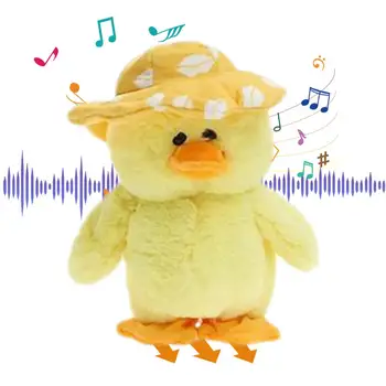 אינטראקטיבי מדבר שר ברווז צעצוע קטיפה חוזר על מילים חשמלי, פרווה של חיות הליכה הברווזון ילדים מתנה