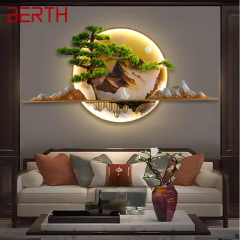 מעגן מודרני תמונה קיר אור LED סיני יצירתי נוף ציור קיר מנורות קיר מנורה הביתה הסלון ללמוד עיצוב חדר השינה