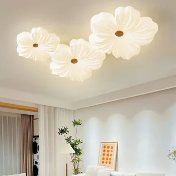 חדר השינה הוביל מנורות תקרה קישוט מקורה תאורה המנורה המודרנית צורת הפרח אורות התקרה במטבח האי הסלון