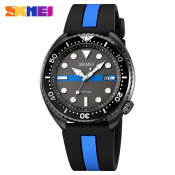 Skmei אמיתי באיכות גבוהה קוורץ שעון של גברים עמיד למים סיליקון להקת שעון גברים שעון של שטחי השעון של הגברים