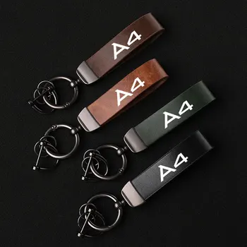 אופנה עור מחזיק מפתחות העסק מתנה מפתח רצועה גברים נשים המכונית לוגו מותאם אישית Keyring עבור אאודי A4 אביזרים