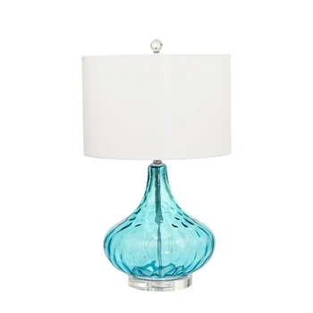 מודרני פשוט אדווה זכוכית, מנורת שולחן השינה אישית דקורטיביים המנורה שליד המיטה הכחול מנורת שולחן