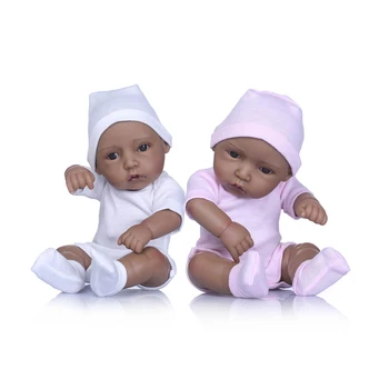 11Inch מחדש עור כהה סיליקון בובות ונולד מחדש תינוקות Bebes Realista מחדש הבובה מתנה בנות צעצועי אמבטיה גומי לדמות
