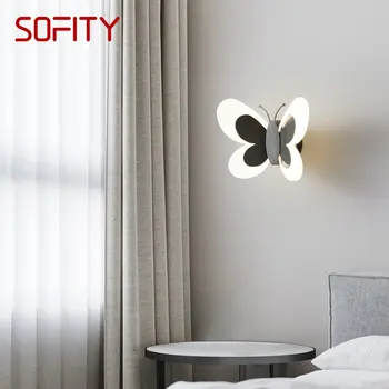 PLLY מקורה שחור פליז פרפר מנורות קיר אור LED 3 צבעים מציאותי יצירתי מנורת קיר לישון בסלון עיצוב