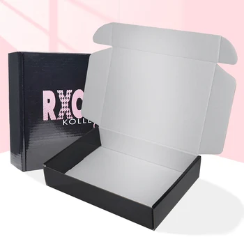 customizd עיצוב מעודן מפואר שחור, ורוד צבע מותאם אישית מודפס קופסאות עם לוגו קוסמטיים עפעף אריזות נייר גלי Sh