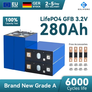 EXLIPORC חדש GFB 280Ah 3.2 V סוללת Lifepo4 תא LFP 280 אה Primastic סוללות תאים משלוח חינם