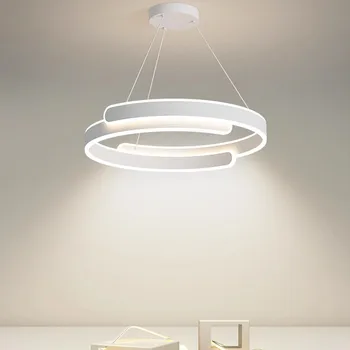 תקרה נברשת אור תליון נברשות חדר האוכל הובלת חדר שינה סלון נורדי עיצוב הבית המודרני סיבוב טבעת המנורה
