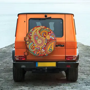פייזלי ציור כיסוי צמיג גלגל מגיני עמיד אוניברסלי עבור ג 'יפ טריילר RV ג' יפ משאית קרוואן נגרר נסיעות