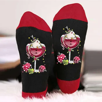 1 זוג חג המולד, גרביים, גברים, נשים מזדמנים חמוד דפוס מזדמן גרביים שקית כותנה להראות את הגרביים רגליים Kawaii גרביונים לבנים