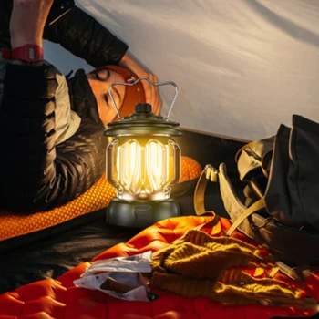 קמפינג אור שחור פנס מחנה מופעל לצייד את האוהל מנורת וינטג נטענת אורות הלילה עמיד למים ביתיים