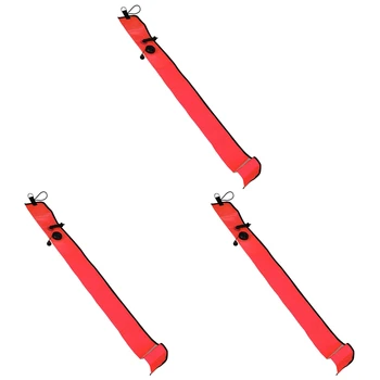3X 1 מ ' צלילה מתנפחים SMB השטח אות סמן המצוף ראות לצוף אות צינור נקניק,אדום