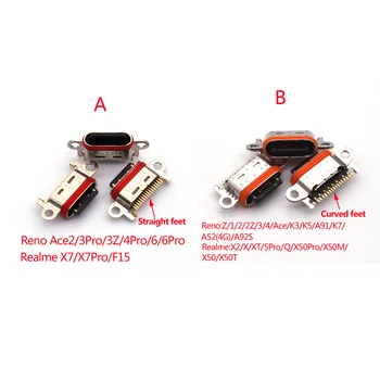 10-20Pcs טעינת USB Connector עבור OPPO רינו אייס 2 Z 2Z 3Z 4 3 6 Pro K3 K5 K7 A91 A92S ש Realme X X2 5 X50 X7 מטען מזח הנמל