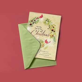 פרמיה הדפסה מותאמת אישית נצנצים כרטיסי ברכה חג המולד