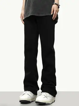 2023 חדש קוריאני אופנה של גברים בסגנון אמריקאי, ג 'ינס קלאסי יוניסקס אדם ישר ג' ינס מכנסיים רחבות היפ הופ חדש מכנסיים U65