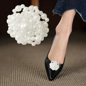 2 יח ' חרוזים פרח הנעל קליפים לחתונה משאבות נעליים אבזם להסרה הנעל קישוט לנשים מסיבת DIY קישוט